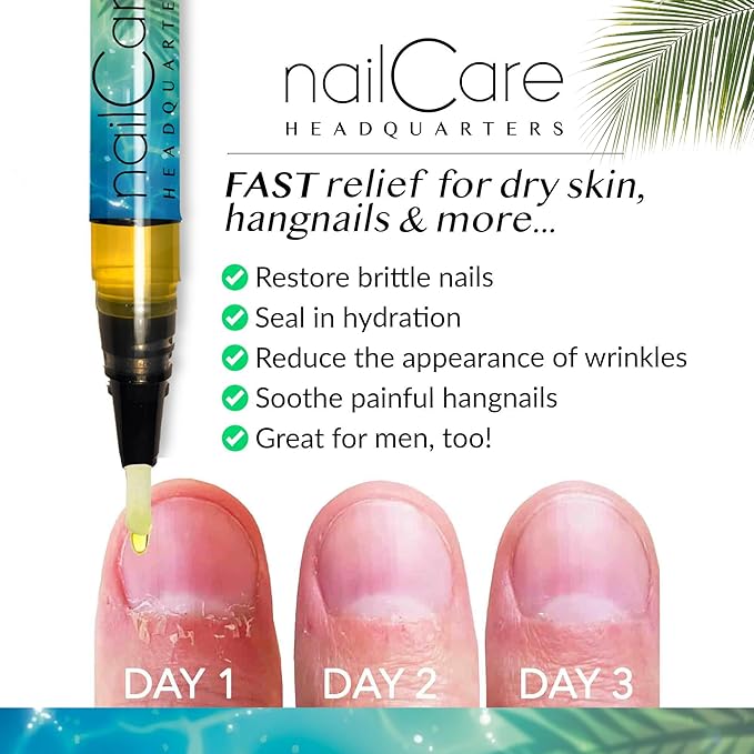 Cuticle Oil Pen for Nails - Nail Strengthener & Growth Serum for Damaged Nails, Hangnails w/Jojoba cuticle oil—Butt Naked Fragrance - Holographic Glitter Pens 4-Pack