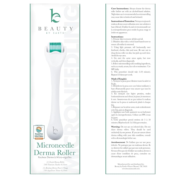 Beauty by Earth Jade Roller for Face & Derma Roller - Face Massager Skin Care Tools with Small Eye Roller