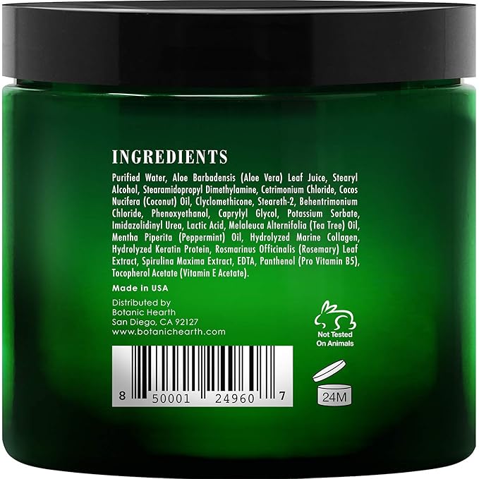 Botanic Hearth Tea Tree Hair Mask & Deep Conditioner, Moisturizes & Protects Hair & Scalp - with Soy Protein, Vitamin E, Collagen, Keratin & Coconut Oil - 16 oz (Packaging May Vary)