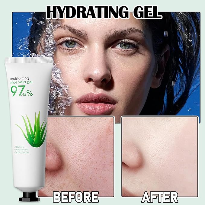 8Pcs Organic Aloe Vera Gel for After Sun Skin Care,Natural Moisturizing Aloe Vera Gel for Face & Body,Easy to Portable Face Moisturizer,Travel Size Pure Vera Aloe Gel for all Skin Types F