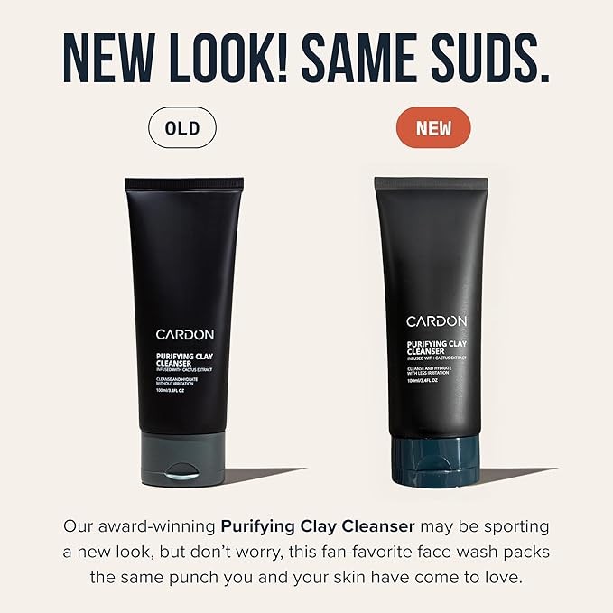 Cardon Men's Deep Pore Cleaning Clay Face Wash, 4x Better Than Charcoal, Oily, Acne-Prone Skin | Korean Premium Skin Care | Remove Face Oil & Dirt, (1 CT)