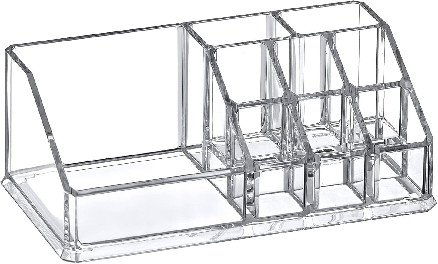 Amazing Abby - Tiffany - Acrylic Cosmetic Organizer, Transparent Plastic Makeup Holder, Compartmented, Shatter-Proof, Perfect Bathroom Vanity Storage Solution for Beauty Supply, Small