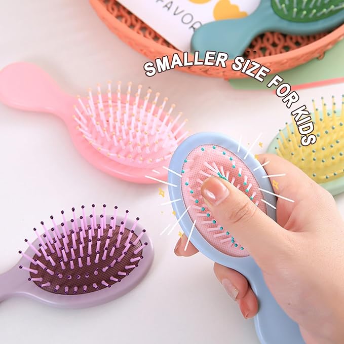 20 Pieces Mini Wet Hair Brush, Travel Detangling Brush with Soft Bristles for Most Hair Types, Handy to Operate, Convenient to Grip, Lightweight, Pack of 20, Multi-colored