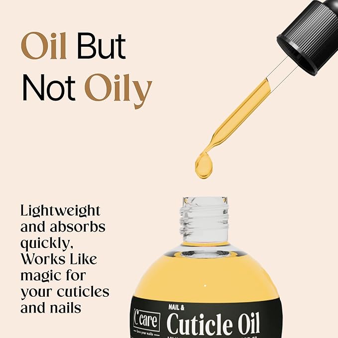 C CARE Cuticle Oil For Nails - Milk and Honey Nail Oil - Repairs Moisturizes and Strengthens Nails and Cuticles Overnight - Dropper & Brush included - Large 2.5 oz bottle