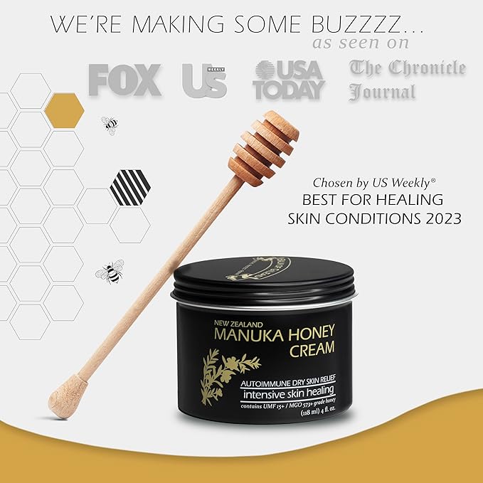 BALM OF GILEAD Manuka Eczema Honey Cream - Moisturizer for Sensitive Skin, Eczema, Psoriasis & Dermatitis - Manuka Honey Ointment, Grassfed Tallow