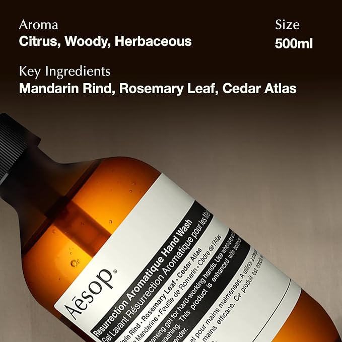 Aesop Congruous Gift Set | Resurrection Aromatique Hand Wash & Balm, Geranium Leaf Body Scrub & Cleanser | Vegan, Cruelty-Free, Paraben-Free | 4 Pc Luxury Self-Care Kit