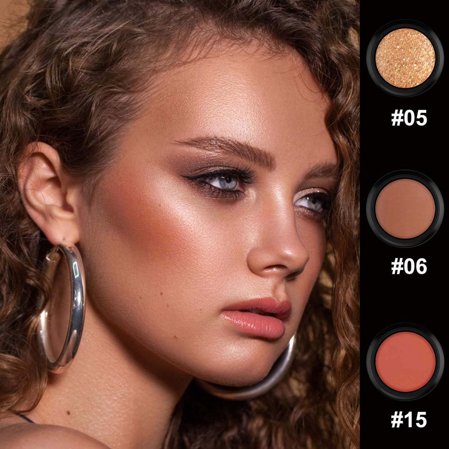 3 Pcs Cream Contour Stick Makeup Kit, Shades with Highlighter, Blush and Bronzer Contour Stick for Sculpt the Cheeks, Waterproof, Matte & Dewy Finish (Medium-Deep,#05+#06+#15)