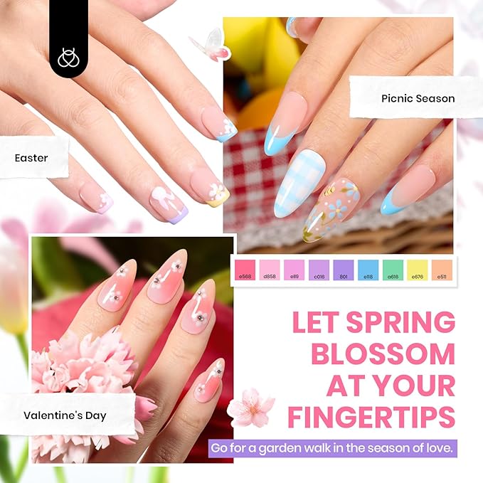 Beetles Gel Nail Polish Set, 70 PCS 60 Colors Red Green Pink Brown Blue Nude Glitter Gel Nail Polish Kit with Base Glossy & Matte Top Coat Gel Polish for Beginners DIY Salon Christmas Gifts for Women