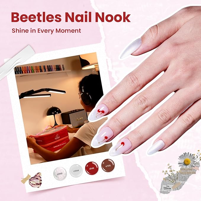 Beetles Nail Nook Gel Nail Polish Set - 119 PCS 100 Colors Gel Polish Kit Base Glossy Matte Glitter Top Coat Neon Glitter Pearl Cat Eye White Red Pink Nude Nails Gift for Women