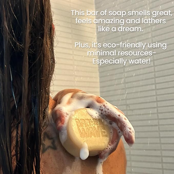 Broken Wave Body Wash Bar Soap | Moisturize, Nourish, Hydrate, Soothe All Skin Types | Natural Fragrance | Vegan, Cruelty, Sulfate, Paraben, and Plastic Free | Made in USA (2 Pack)
