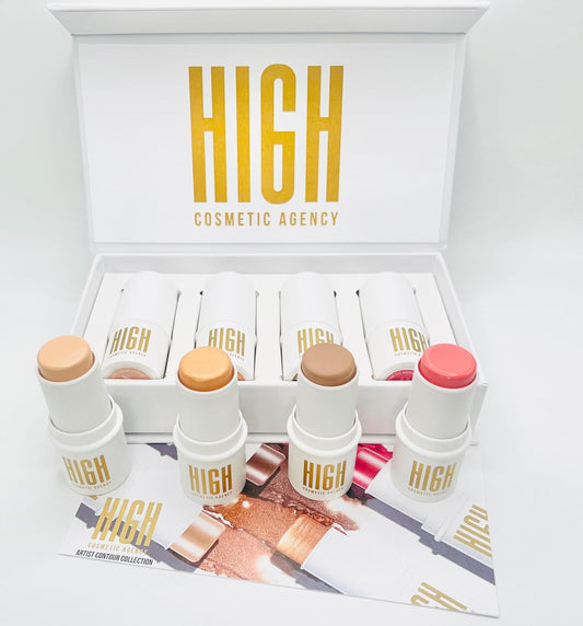 Contour,4 Piece Set, For Face, Professional Makeup, Cream, Long Lasting, Cruelty Free,Crystalline Artist Contour Colecction (Line To Go) Kit by Beauty Creations,Highlighter, high cosmetic agency