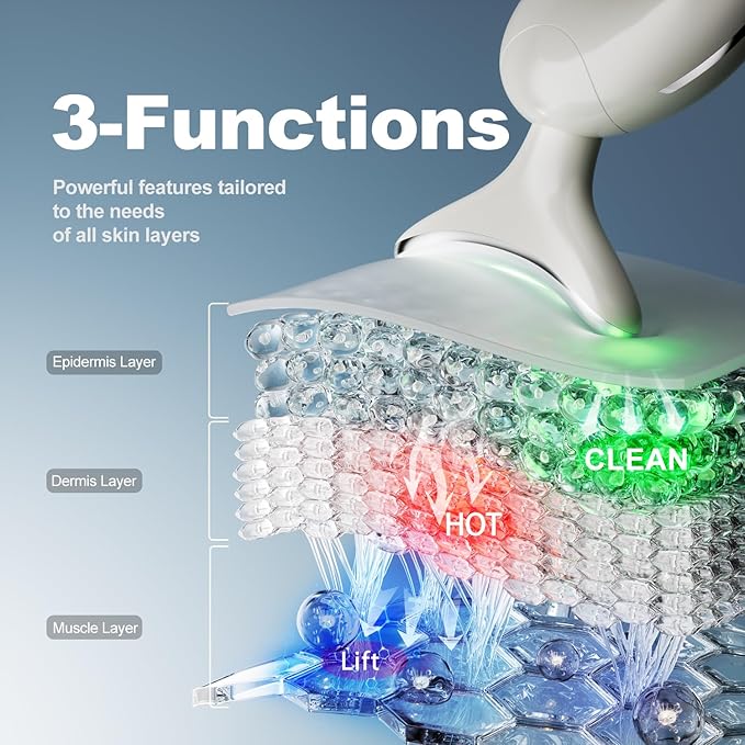 7 in 1 Face Massager Tool, Red Light Therapy for Face and Neck, Portable Face Lift Device, Neck Massager for Double Chin Reducer
