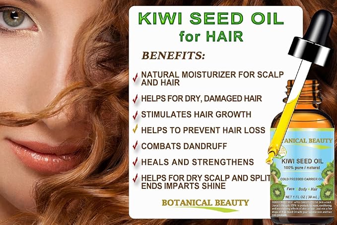 Botanical Beauty KIWI SEED OIL. 100% Pure Natural Undiluted Virgin Cold Pressed Carrier Oil. 2 Fl.oz.- 60 ml for Face, Skin, Body, Hair, Nail Care