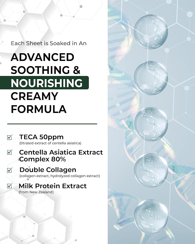 CENTELLIAN 24 Madeca Mask (Extra Moisturizing, 4pc) - Face Sheet Mask, Ultra Hydrating & Soothing for Dry, Sensitive Skin. Korean Skin Care by Dongkook. Centella Asiatica, TECA, EGF