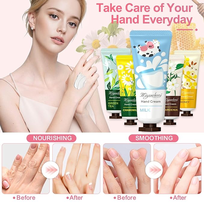 10 Pack Hand Cream Gift Set, Natural Plant Scents, Moisturizing Hand Lotion, Gifts for Women, Birthday, Mother's Day, Valentine's Day, Christmas, Thank you Gifts，Travel Size 20ml