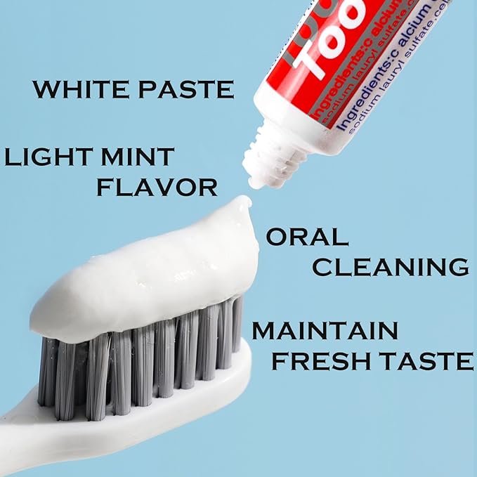 200 Tubes Bulk Travel Size Toothpaste,Extra Small 0.35oz Small Toothpaste Travel Size Bulk 0.8x3.5 inches Peppermint Mini Disposable Toothpaste for Hotel,Guests,Homeless,Charity