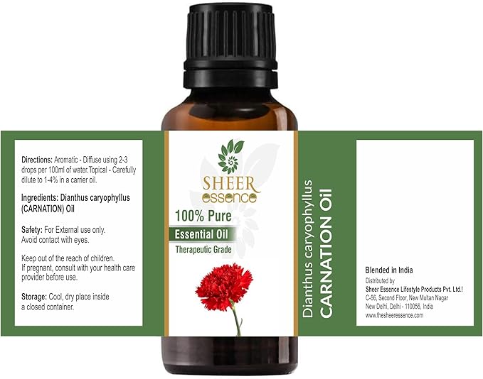 Carnation Oil -(Dianthus Caryophyllus)- Essential Oil 100% Pure Natural Undiluted Uncut Therapeutic Grade Oil 16.90 Fl.OZ
