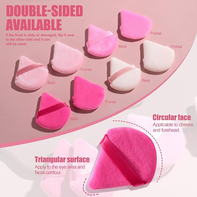 BS-MALL Makeup Sponge Set, Triangle Beauty Blender Puffs, 20 Pieces, Cosmetic Applicators (Pink)