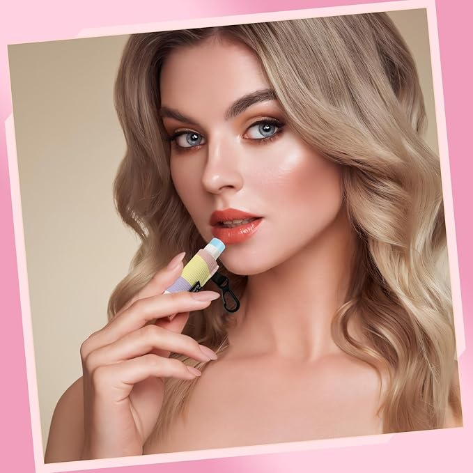 Chapstick Holder Key Chain, Lip Balm Holder for Chapstick Lip Gloss, Elastic Sleeve Chapstick Keychain Holder for Keys Purse Lanyard Gift for Women Girls (Color Clash, 4pcs)