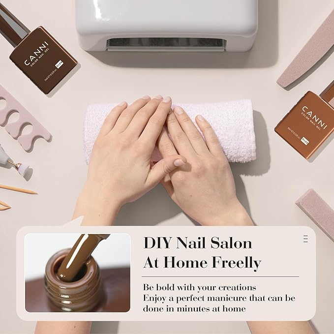 CANNI 30Pcs 9ML Hema-free Gel Nail Polish Set,Nude Brown Red Glitter Gold Gel Polish Kit Soak Off LED Nail Gel Polish Set Nail Art Starter Manicure Salon DIY at Home