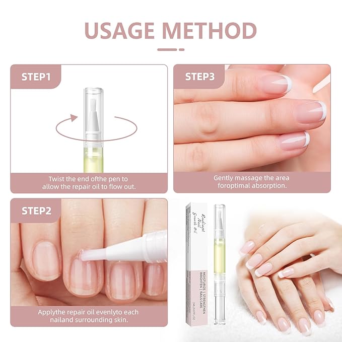 Cuticle Oil Pen， Nail Growth and Strengthener，Nail Growth Oil，Nail Hardener for Damaged nails