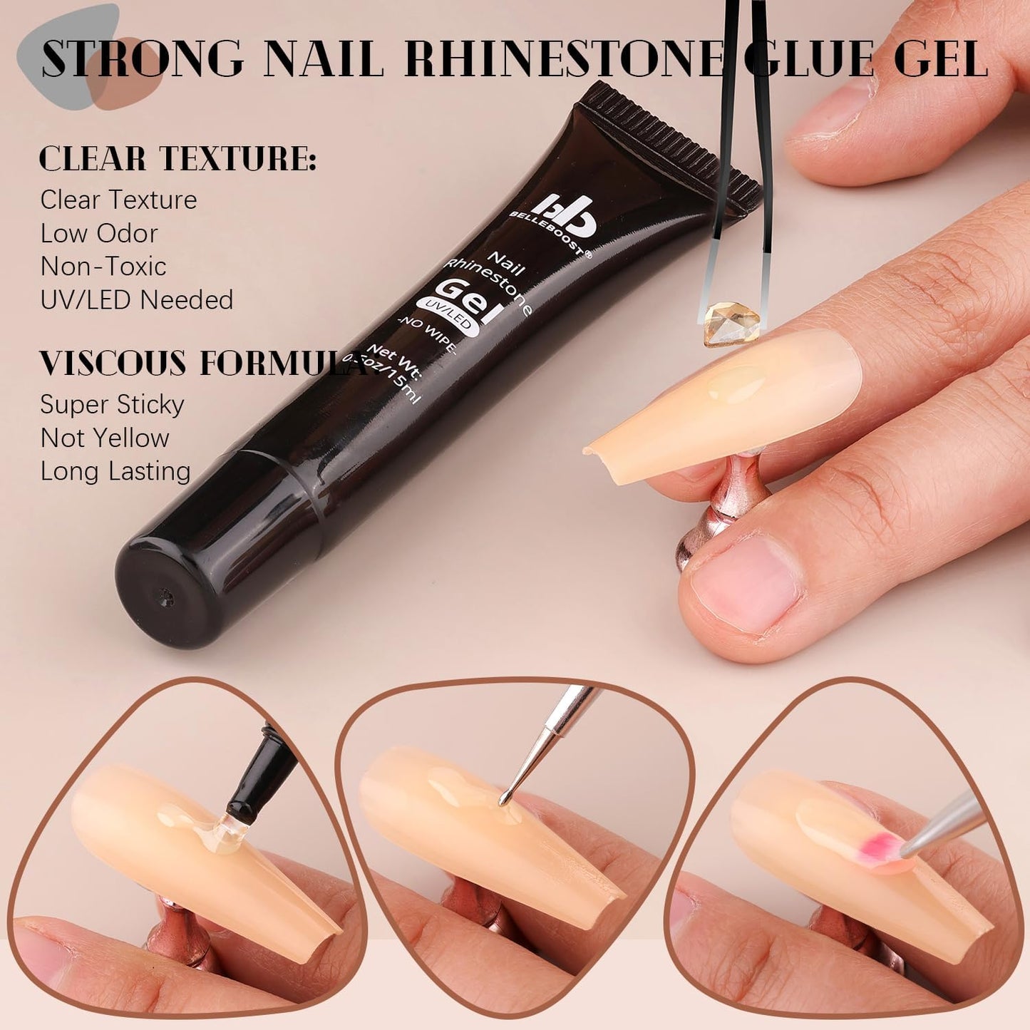 2060Pcs Champagne Gold Glass Nail Rhinestones 60Pcs Multi Shapes Flatback Nail Gems +2000Pcs 1.5-4mm Round Crystal with Rhinestones Glue Gel, Manicure Nail Charms Diamond Gemstones for Nail Art