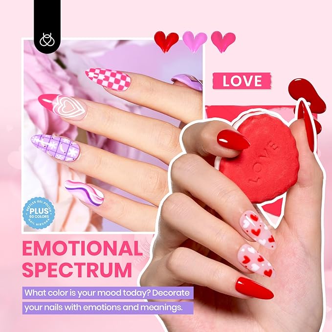 Beetles Fall Gel Nail Polish Set - 69PCS 60 Colors Gel Polish Kit Base Coat Glossy & Matte Top Coat Soak off Emotional Spectrum Collection Brown Red Black Nude White All Seasons Gifts for Women
