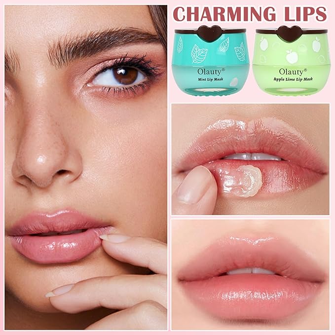 6 PCS Bee Lip Balm Honey Pot,Honey & Strawberry & Watermelon & Apple Lime & Cherry & Mint Lip Mask Overnight Hydrating Prevention Dry and Cracked Lip Scrubs Exfoliator Lip Care, Reduces Lip Lines