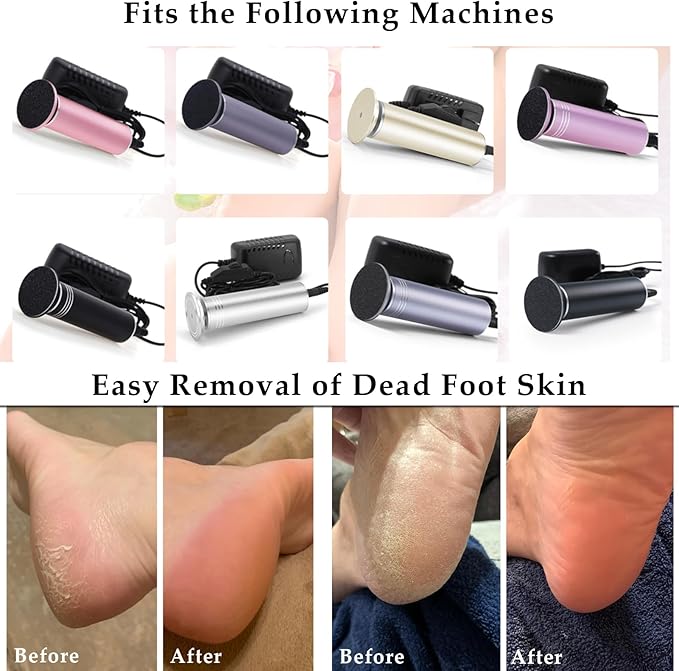 120pcs Foot File Sandpaper Discs Refill for Electric Callus Remover Dead Skin Removal (60pcs Rough 80 Grit + 60pcs Smooth 180 Grit)