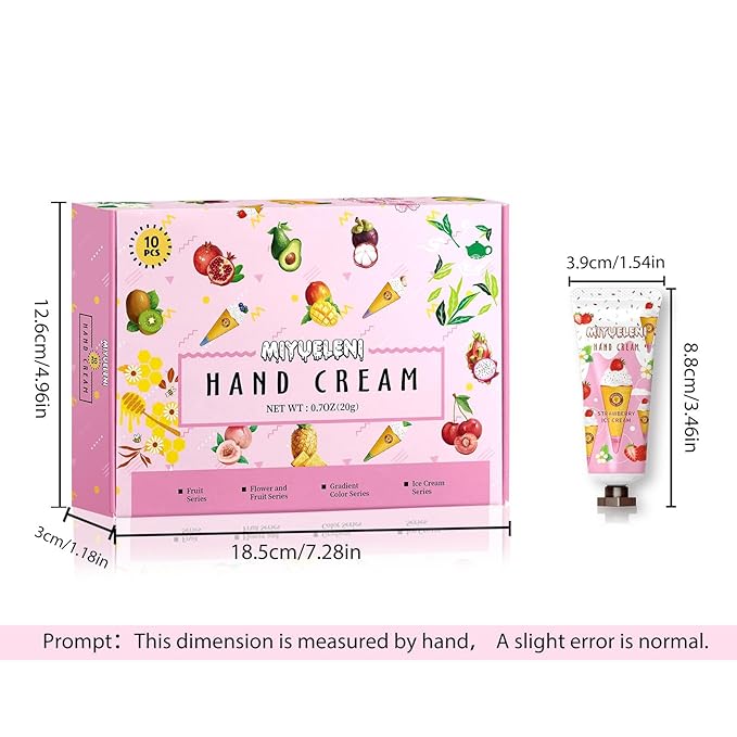 10 Pack Hand Cream Gift Set, Natural Plant Scents Moisturizing Hand Lotion, Gifts for Women, Birthday, Mother's Day, Valentine's Day, Christmas, Thank You Gifts，Travel Size 20ml
