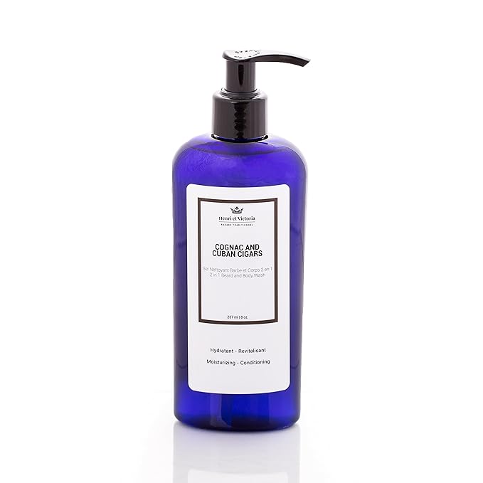 Beard Wash | Canadian Made by Skilled Artisan | Moisturizing and Soothing | 228 g (8oz) (Cognac and Cuban Cigars)