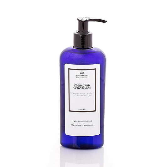 Beard Wash | Canadian Made by Skilled Artisan | Moisturizing and Soothing | 228 g (8oz) (Cognac and Cuban Cigars)