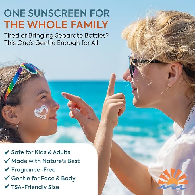 Beef Tallow Sunscreen with Zinc Oxide: Natural Non-Toxic SPF 50 Tallow Sunblock Cream for Face & Body - with 10 Food-Grade Botanical Extracts - Kids & Sensitive Skin Safe, Water-Resistant - 3.4 FL OZ