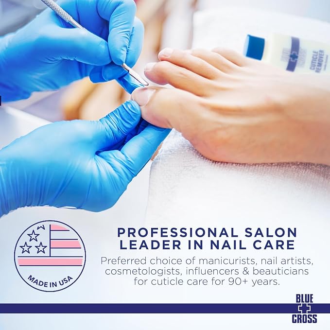 Blue Cross Hydrating, Moisturizing, Strengthening Cuticle Remover Oil with Lanolin + Extra Strength Callus Remover Gel for Heel or Feet, 32 oz each, 2 pack Professional Bundle