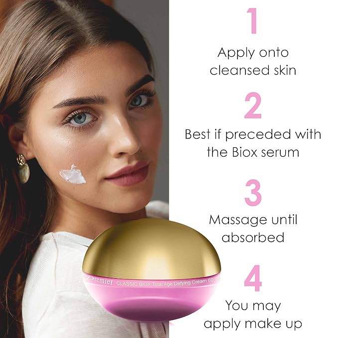 Dead Sea Premier Anti Aging Cream and Serum skin care Set: Intensive Anti Wrinkle face cream Classic Total Age-Defying Treatment Cream Lotion 2.04 Oz with BIOX Serum 0.3 Oz