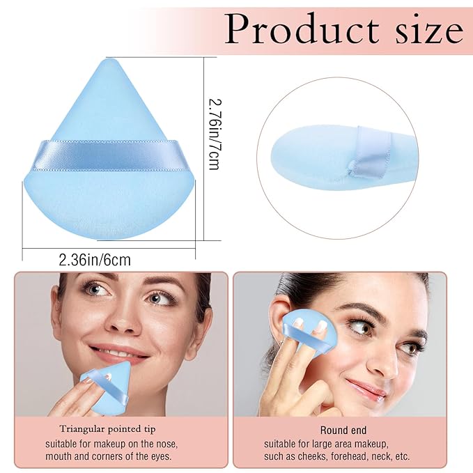 6 Pieces Triangle Powder Puff Soft Makeup Sponge Make Puff for Face Powder Cosmetic Foundation Sponge Makeup Tool