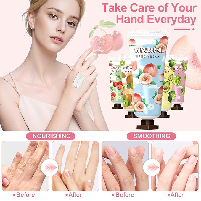 10 Pack Hand Cream Gift Set, Natural Plant Scents, Moisturizing Hand Lotion Gift Set, Gifts for Women, Birthday, Mother's Day, Valentine's Day, Christmas, Thank You Gifts Travel Size