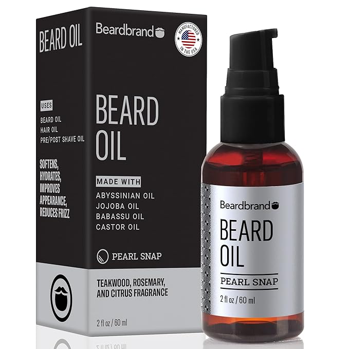 Beardbrand Beard Oil for Men with Jojoba & Vitamin E – Softens Stubble, Conditions Skin & Promotes Beard Growth | Teakwood, Rosemary, & Citrus Scent | 2 fl oz