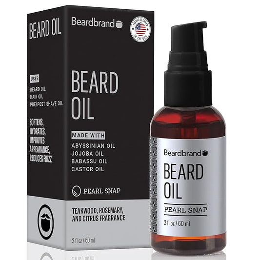 Beardbrand Beard Oil for Men with Jojoba & Vitamin E – Softens Stubble, Conditions Skin & Promotes Beard Growth | Teakwood, Rosemary, & Citrus Scent | 2 fl oz