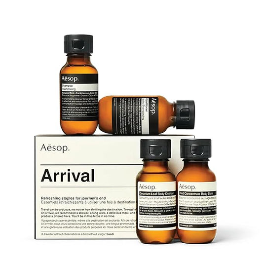 Aesop Arrival Travel Set | Hair and Body Care Staples to Help Refresh | 1.7oz / 50mL (Pack of 4)