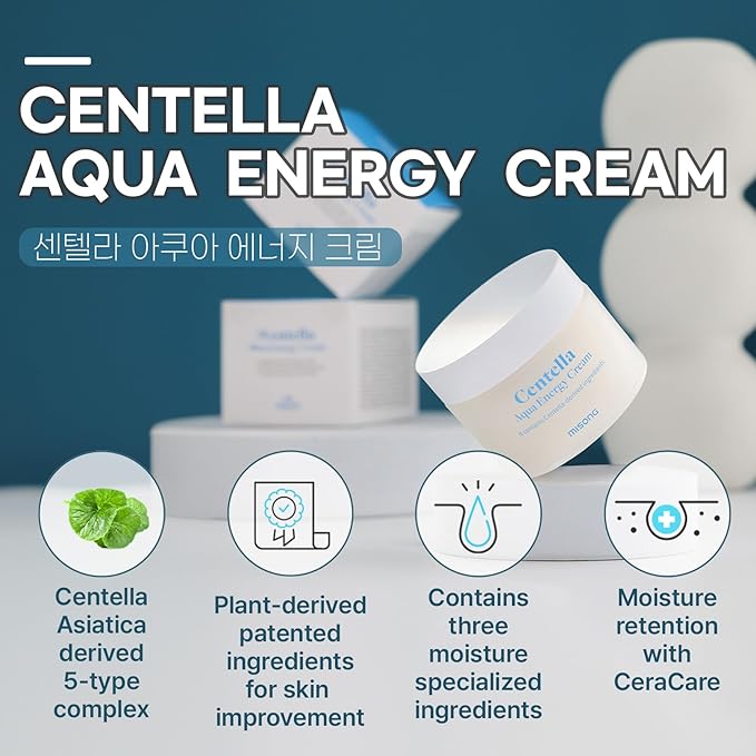 Centella Aqua Energy Cream 1.69oz (50g) | Centella Extract, Sensitive Skin, Deep Hydration Cream