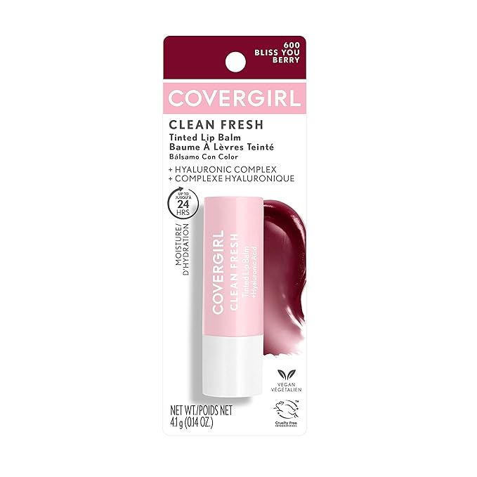 COVERGIRL Clean Fresh Tinted Lip Balm, Bliss You Berry & I Cherry-Ish You