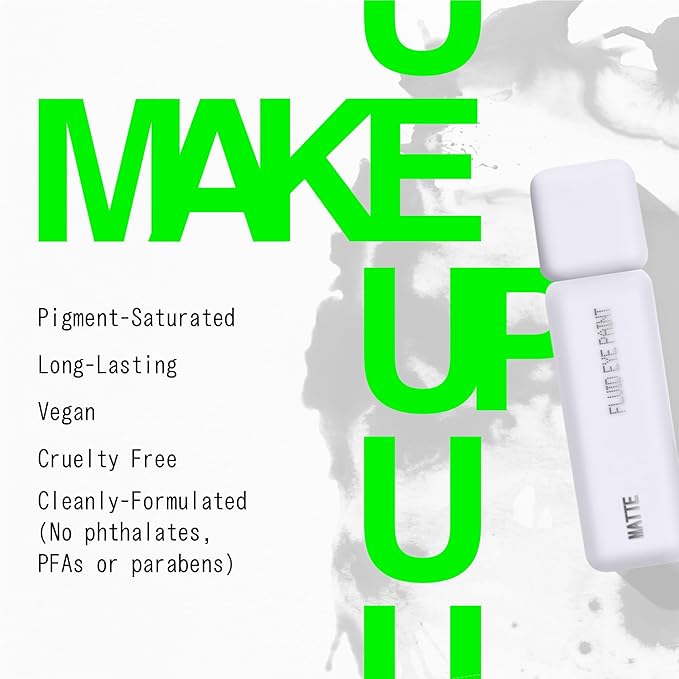 about-face Matte Fluid Eye Paint White Noise – High-Pigment Liquid Eyeshadow, Long-Lasting, No-Budge Matte Finish, Vegan & Cruelty-Free (White)