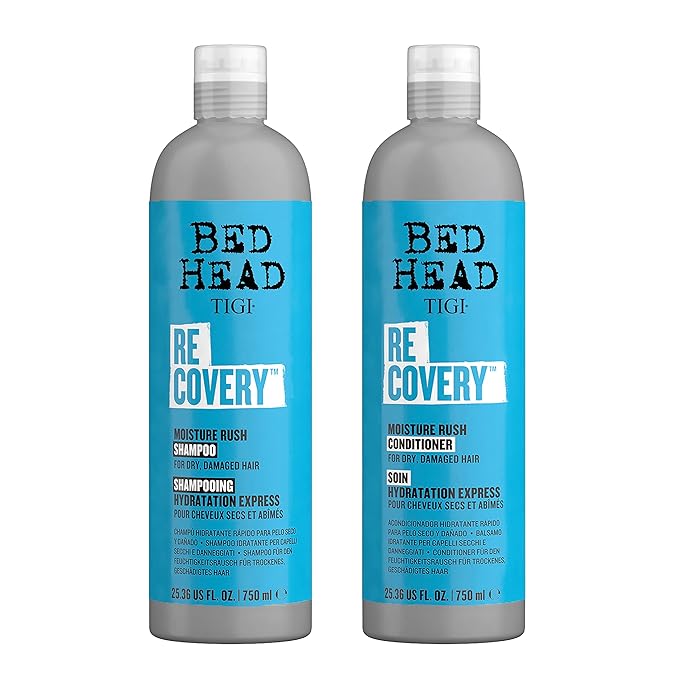 Bed Head by TIGI Recovery Moisturizing Shampoo and Conditioner Set for Dry Hair, with Prickly Pear Cactus Extract, 25.36 fl oz, 2 Pack