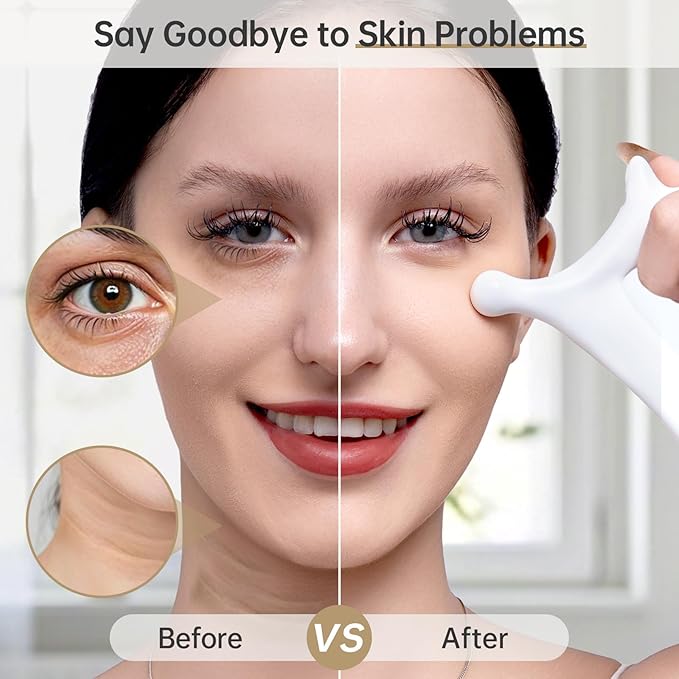 6-in-1 Ceramic Body Gua Sha Tool,Guasha Massager Tool for Body and Lymphatic Drainage,Gua Sha Facial Tool for Jaw Lifting&Puffiness,Muscle Scraper for Stress Relief,Self Care Gifts for Women