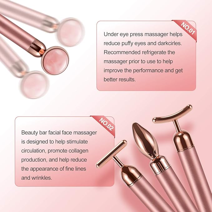 DANGSHAN 4-in-1 Face Massager Roller 24k Golden Face Roller, Arm Eye Nose Massage for Face Facial Massager Skin Care Tools