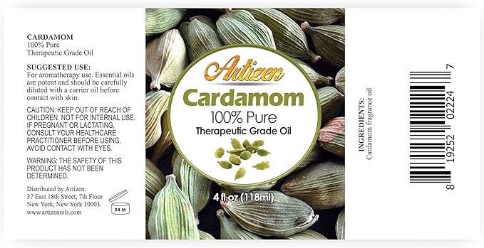 Artizen 4oz Oils - Cardamom Essential Oil - 4 Fluid Ounces