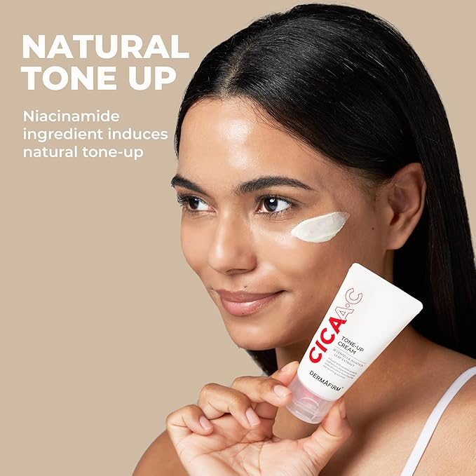 DERMAFIRM CICA AC Tone Up Cream 1.69 oz | Centella Asiatica Face Cream for Dry & Sensitive Skin | Korean Skincare Beauty Product Facial Moisturizer | K Beauty Skin Care Tone Up Cream for Women & Men