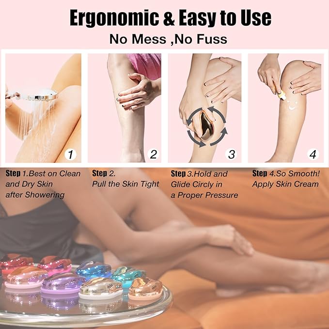 Crystal Hair Eraser,Upgrade Crystal Hair Remover,Physical Nano Glass Hair Removal Device,Painless Epilator and Exfoliator Without Shaver for Quick Soft Silky Skin(Golden)