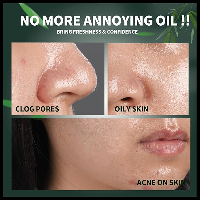 2400PCS Blotting Paper for Oily Skin, Natural Bamboo Charcoal Blotting Paper, 100 * 70MM Large Oil Blotting Sheets for Face, Makeup